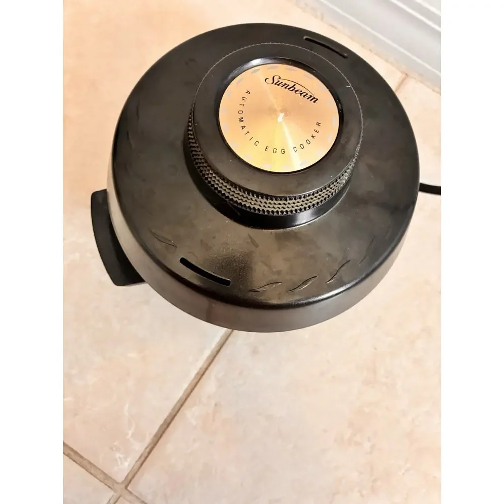 VTG 70s Sunbeam Automatic Electric Egg Cooker Poacher Black Model EP-C TESTED